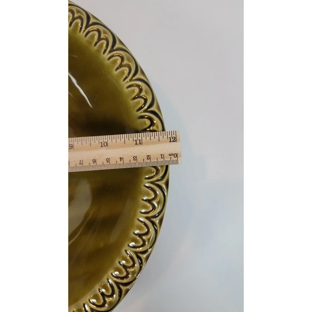 Vintage McCoy Pottery Thanksgiving TURKEY Wash Basin & Pitcher Olive‎ Green